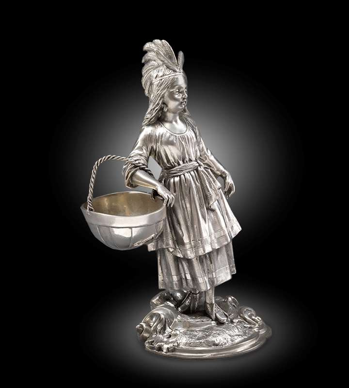 A Victorian 'Indian Squaw' Figural Salt Cellar